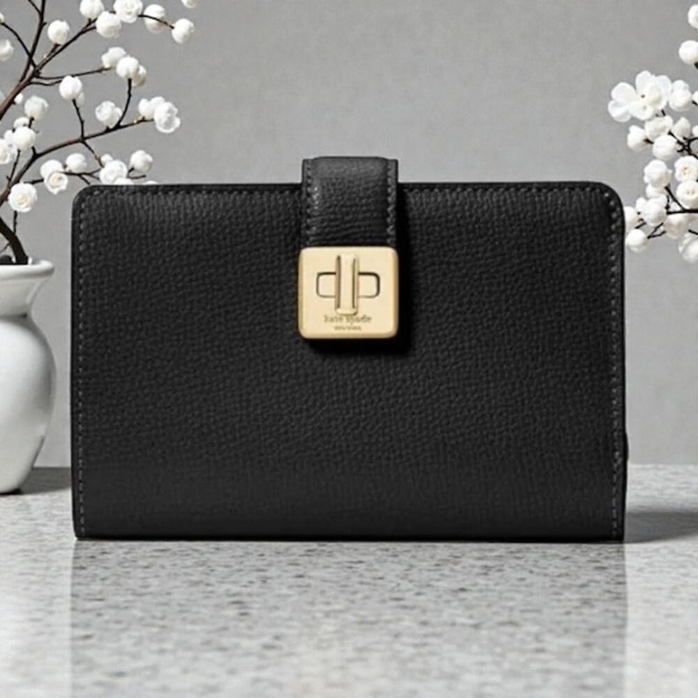 Kate Spade Phoebe Medium Leather Wallet in Black KF534